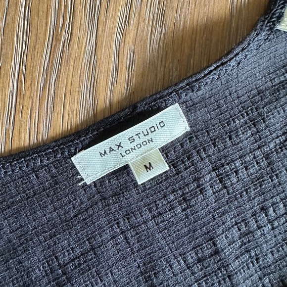 Max Studio Flutter Sleeve Top in Black - Picture 5 of 8